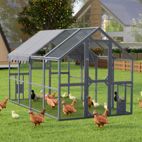 Outdoor Chicken Coop Enclosures 110 Large Kitten Playpen ,Upgrade Waterproof Cover-GREY (Option: Gray)